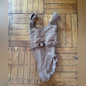 Hunza G Brown Belted Bathing Suit OS
